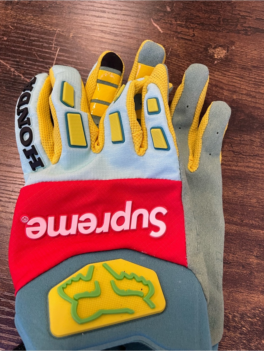 Supreme Fox Yellow Red Blue Motocross Glove